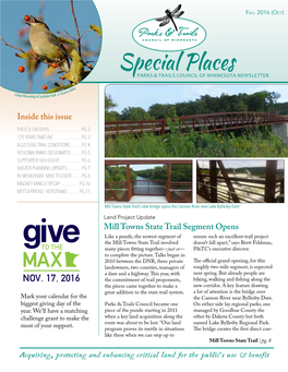 Special Places Parks & Trails Council of Minnesota Newsletter