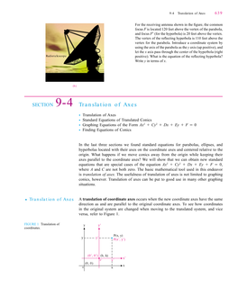 SECTION 9-4 Translation of Axes