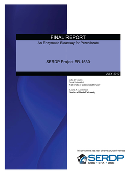 An Enzymatic Bioassay for Perchlorate