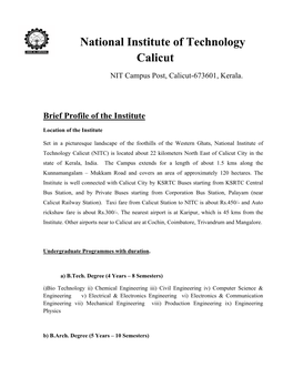 National Institute of Technology Calicut