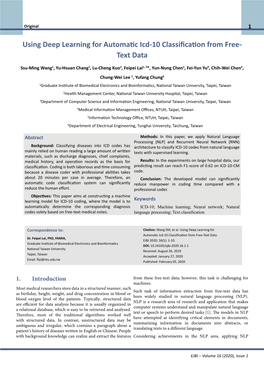 Using Deep Learning for Automatic Icd-10 Classification from Free-Text Data