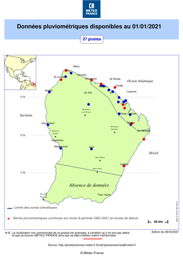 Données Pluviométriques Disponibles Au 01/01/2020