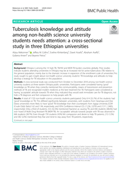 Tuberculosis Knowledge and Attitude Among Non-Health Science