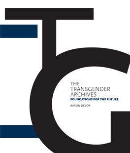 The Transgender Archives: Foundations for the Future