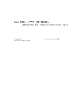 2007 NWP Environmental Impact Report Addendum