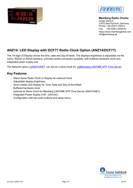 ANZ14: LED Display with DCF77 Radio Clock Option (ANZ14/DCF77)