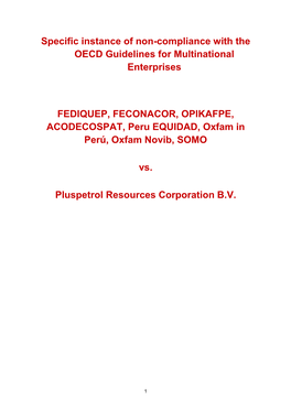 Indigenous Federations Vs. Pluspetrol