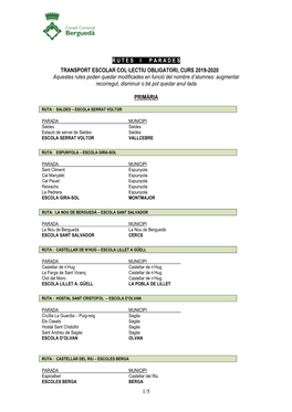 Rutes I Parades Transport Obligatori Curs 19-20