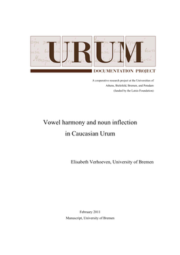 Vowel Harmony and Noun Inflection in Caucasian Urum