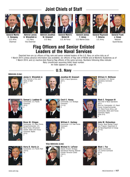 Joint Chiefs of Staff Flag Officers and Senior Enlisted Leaders of The