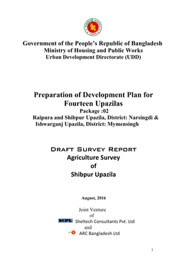 Preparation of Development Plan for Fourteen Upazilas Draft Survey