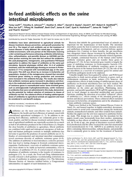 In-Feed Antibiotic Effects on the Swine Intestinal Microbiome