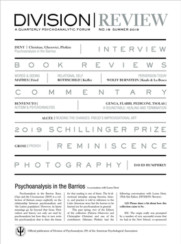 Division Review Divisiona Quarterly Psychoanalytic Forum No.4 Summer 2012 a Quarterly Psychoanalytic Forum No.19 Summer 2019