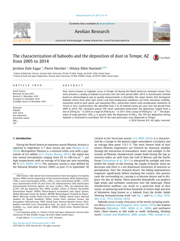 The Characterization of Haboobs and the Deposition of Dust in Tempe, AZ