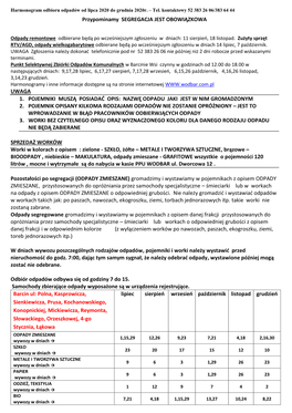 Przypominamy SEGREGACJA JEST OBOWIĄZKOWA UWAGA