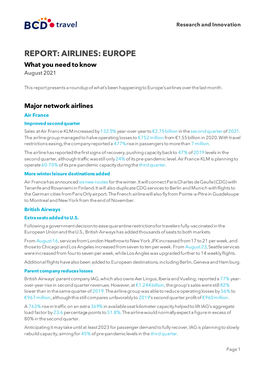 COVID-19 Airline Operations Europe