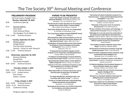 The Tire Society 39Th Annual Meeting and Conference