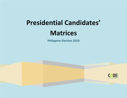Presidential Candidates' Matrices
