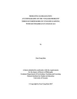 Mediating Globalization: an Ethnography of the “English Problem” Through North Koreans’ English Learning with South Korean Evangelicals