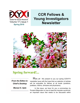 CCR Fellows & Young Investigators Newsletter
