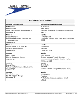 Nav Canada Joint Council