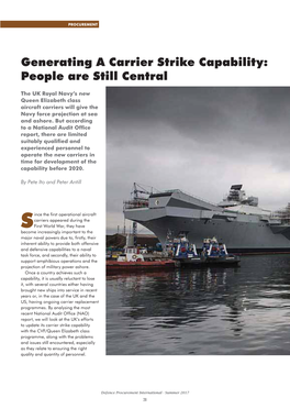 Generating a Carrier Strike Capability: People Are Still Central