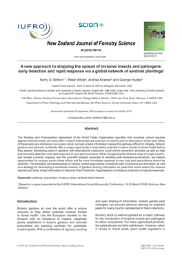 New Zealand Journal of Forestry Science 40 (2010) 109-114 Published On-Line: 06/07/2010