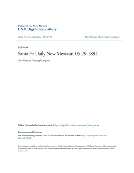 Santa Fe Daily New Mexican, 05-29-1894 New Mexican Printing Company