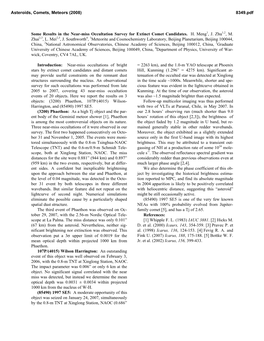 Some Results in the Near-Miss Occultation Survey for Extinct Comet Candidates