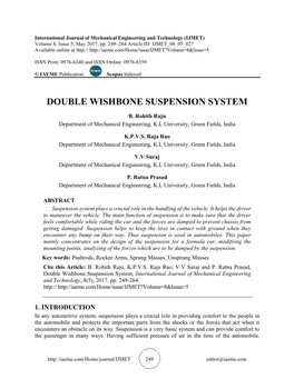 Double Wishbone Suspension System