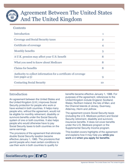 Agreement Between the U.S. and the United Kingdom