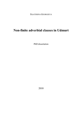 Non-Finite Adverbial Clauses in Udmurt