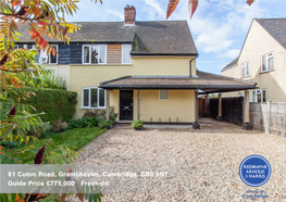 81 Coton Road, Grantchester, Cambridge, CB3 9NT Guide Price