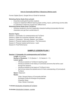 Sample Lesson Plan 1