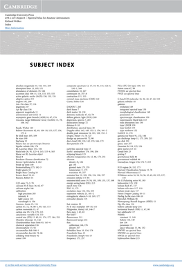 Subject Index