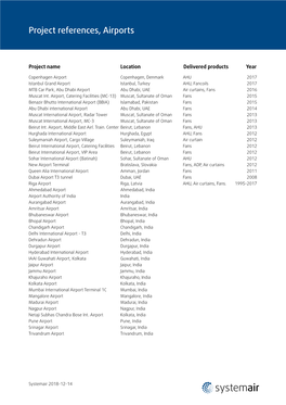 Project References, Airports