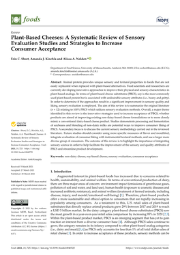 Plant-Based Cheeses: a Systematic Review of Sensory Evaluation Studies and Strategies to Increase Consumer Acceptance