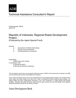 TACR: Indonesia: Regional Roads Development Project
