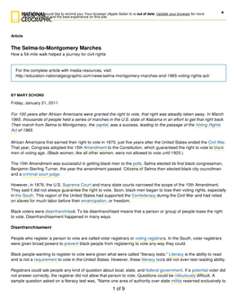 The Selma-To-Montgomery Marches ×