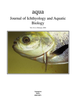 Journal of Ichthyology and Aquatic Biology Vol