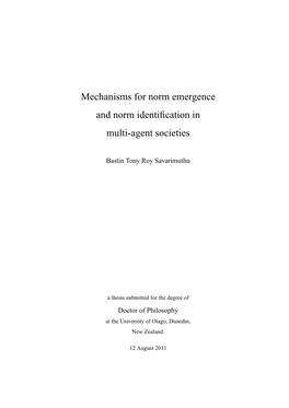 Mechanisms for Norm Emergence and Norm Identification in Multi-Agent