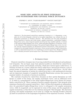 Some New Aspects of First Integrals and Symmetries for Central Force