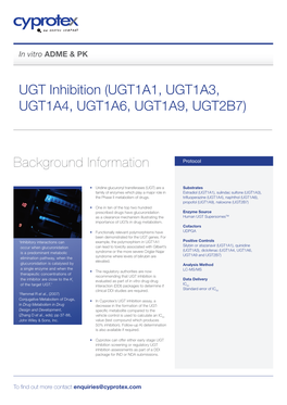 UGT Inhibition (UGT1A1, UGT1A3, UGT1A4, UGT1A6, UGT1A9, UGT2B7)