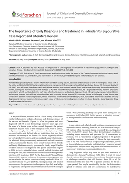 The Importance of Early Diagnosis and Treatment in Hidradenitis