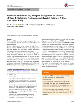 Impact of Muscarinic M3 Receptor Antagonism on the Risk of Type 2 Diabetes in Antidepressant-Treated Patients: a Case- Controlled Study