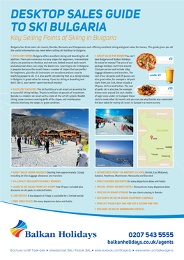 Desktop Sales Guide to Ski Bulgaria Key Selling Points of Skiing in Bulgaria