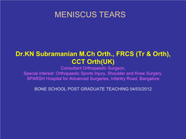 Meniscus Tears