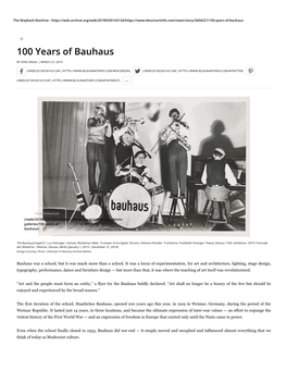 100 Years of Bauhaus