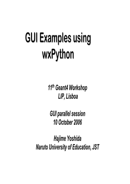 GUI Examples Using Wxpython