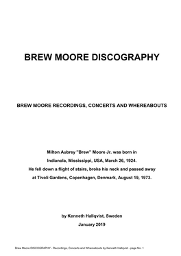 Brew Moore Discography